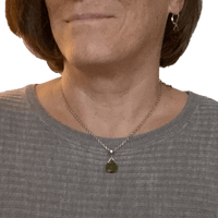 Olivine Swarovski Crystal Necklace - Creative Jewelry by Marcia - Asymmetrical Jewelry - Timeless Jewelry